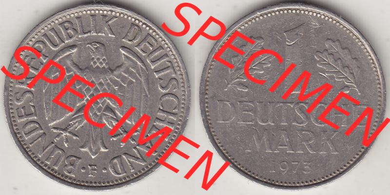 BRD Münzen 1 DM, Umlaufmünze 1950-2001, 1 DM Deutsche Mark, 1973 F-2 (3) Sammlung