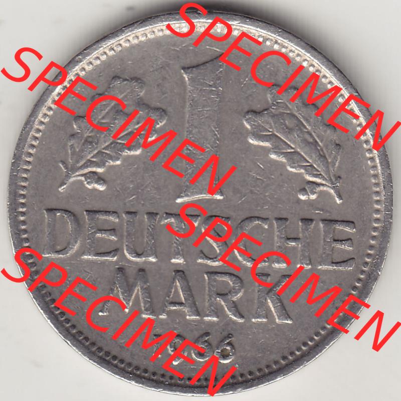 BRD Münzen 1 DM, Umlaufmünze 1950-2001, 1 DM Deutsche Mark, 1966 G-1. Rückseite der Münze aus Deutschland Sammlung