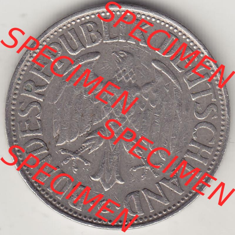 BRD Münzen 1 DM, Umlaufmünze 1950-2001, 1 DM Deutsche Mark, 1963 G-1. Vorderseite der Münze aus Deutschland Sammlung