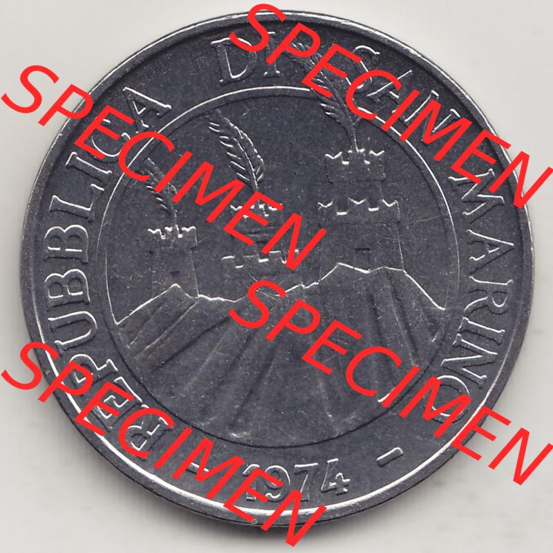 Aus offiziellen Münzensatz / KMS 1974 San Marino vor Euro 1974-1974, 100 Lire, L.100 MINGUZZI MONASSI INC. (1) Sammlung