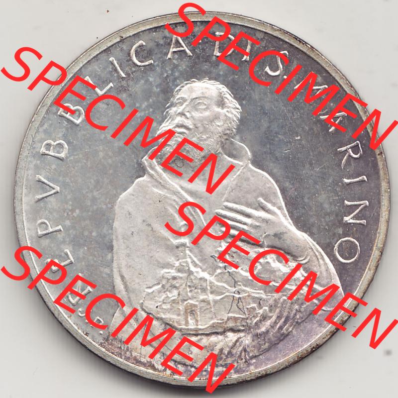 Aus offiziellen Münzensatz / KMS 1979 San Marino vor Euro 1979-1979, 500 Lire, Silbermünze J.P. REPVBBLICA DI SAN MARINO, 1979 J.P. L.500... Sammlung