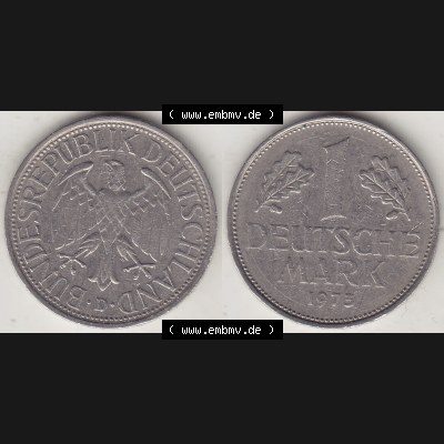 BRD Münzen 1 DM, Umlaufmünze 1950-2001, 1 DM Deutsche Mark, 1973 D-1 (3) Sammlung