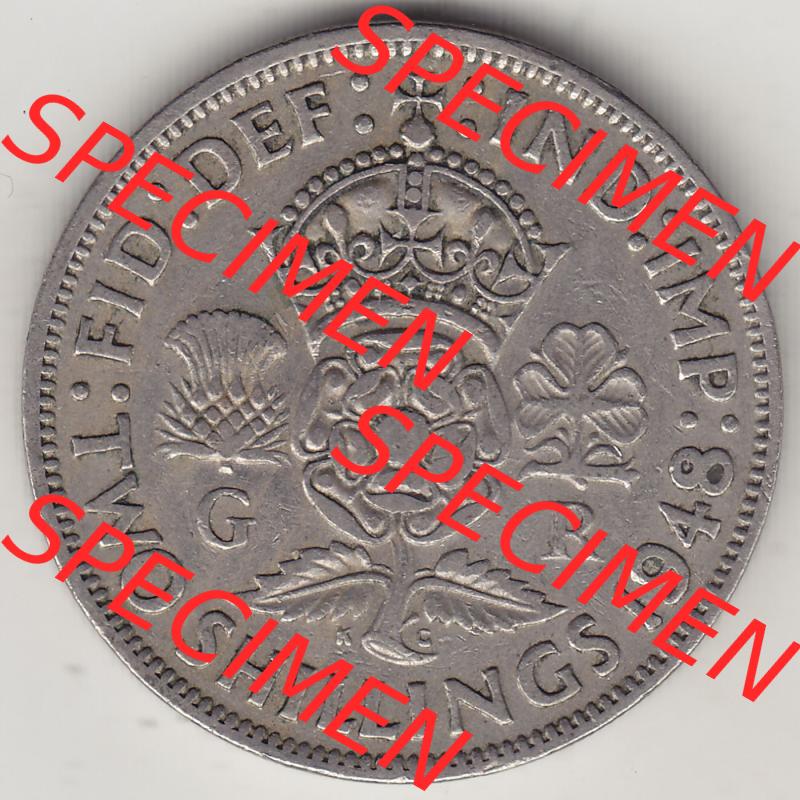 Alte Münzen Großbritannien Eurovorläufer, Umlaufmünze vor Euroeinführung 1947-1948, 2 Schilling-Florin, Two Shillings, 1948-1, George VI, GEORGIVS... Sammlung