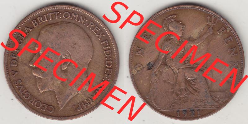 Münzen Großbritannien Eurovorläufer, Umlaufmünze vor Euroeinführung 1911-1926, 1 One Penny, 1921-1, George V, B.M. GEORGIVS V DEI GRABRITTOMNREX... Sammlung