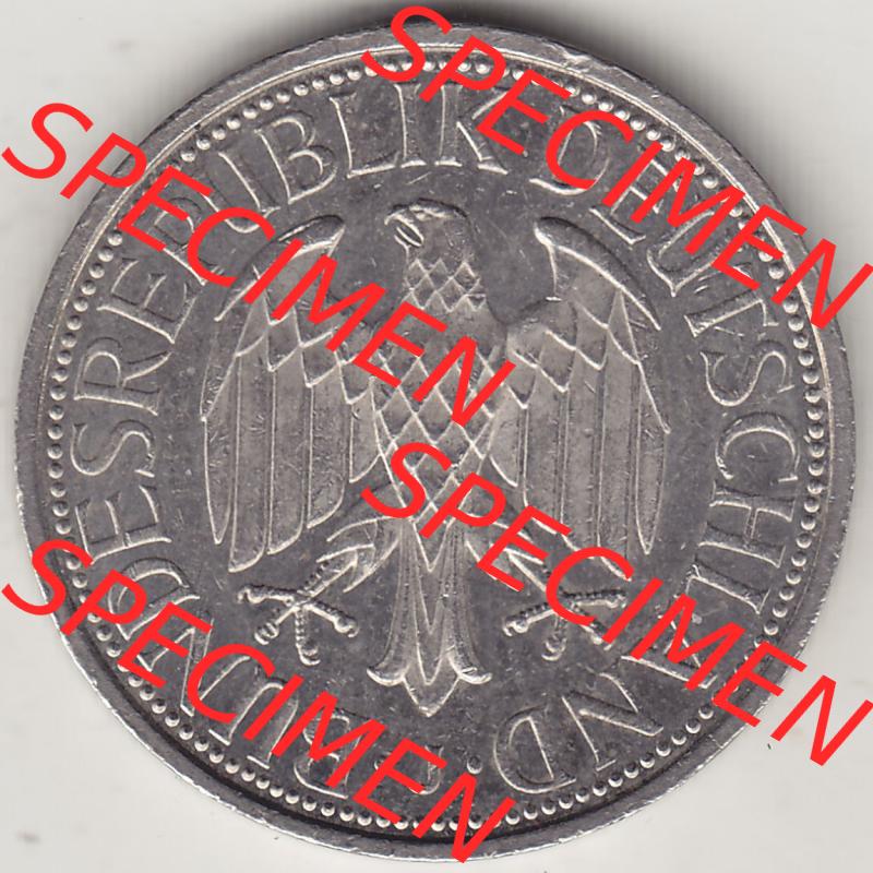 BRD Münzen 1 DM, Umlaufmünze 1950-2001, 1 DM Deutsche Mark, 1994 J-3. Vorderseite der Münze aus Deutschland Sammlung