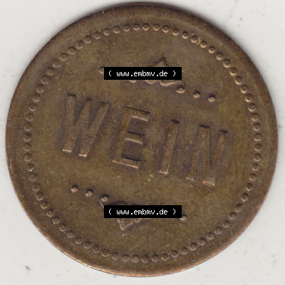 Alte Wertmarken Allgemein Weinmarke Unbekannter Herkunft. Vorderseite einer Wertmarke. Das digitale Bild der Wertmarke dürfen... Sammlung