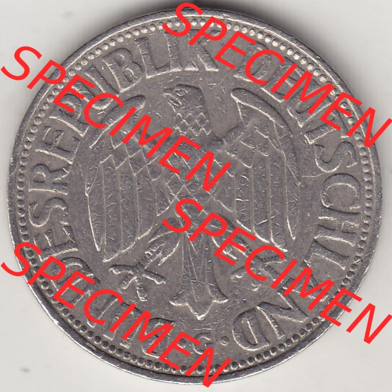 BRD Münzen 1 DM, Umlaufmünze 1950-2001, 1 DM Deutsche Mark, 1954 G-5. Vorderseite der Münze aus Deutschland Sammlung