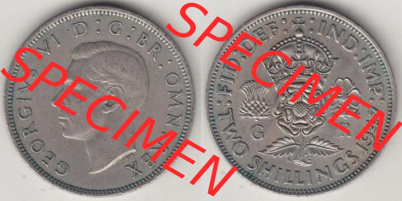 Alte Münzen Großbritannien Eurovorläufer, Umlaufmünze vor Euroeinführung 1947-1948, 2 Schilling-Florin, Two Shillings, 1947-1, George VI, GEORGIVS... Sammlung
