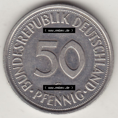 Münzen Deutschland 50 Pfennig der Deutschen Mark 1950-2001, 50 Pfennig 1990 G-1 (2) Sammlung