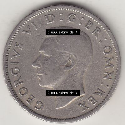 Alte Münzen Großbritannien Eurovorläufer, Umlaufmünze vor Euroeinführung 1947-1948, 2 Schilling-Florin, Two Shillings, 1948-3, George VI, GEORGIVS... Sammlung