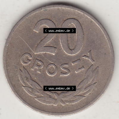 Münzen Republik Polen Eurovorläufer, Umlaufmünze 1949-1949, 20 Groszy, Groschen, Kupfernickel-Legierung 1949. Wert-Angabe auf... Sammlung