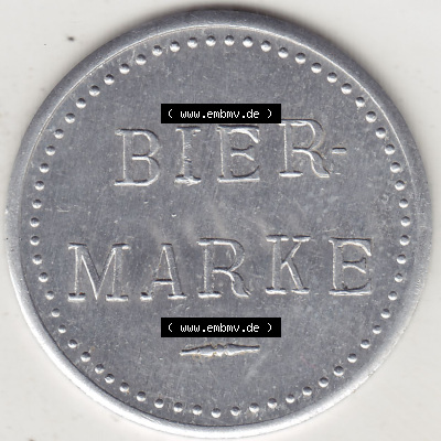 Alte Wertmarken Allgemein Biermarke Tucher-Brauerei Variante I, Ein Unterstrich. Rückseite einer Wertmarke. Das digitale Bild... Sammlung