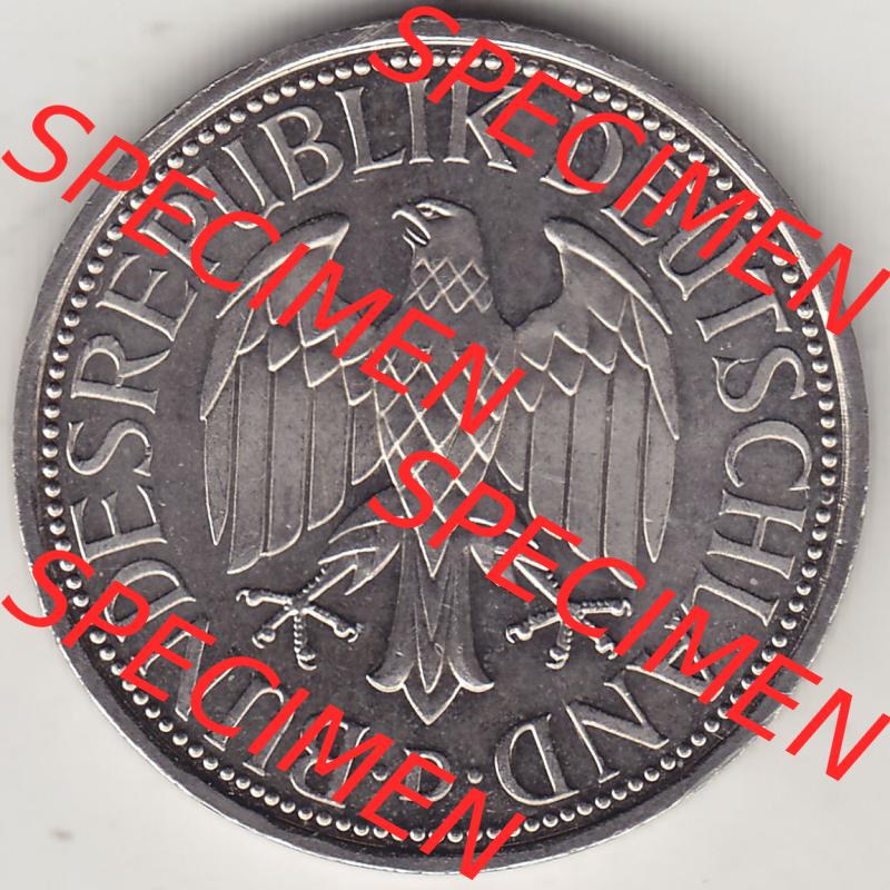 BRD Münzen 1 DM, Umlaufmünze 1950-2001, 1 DM Deutsche Mark, 1992 D-2. Vorderseite der Münze aus Deutschland Sammlung