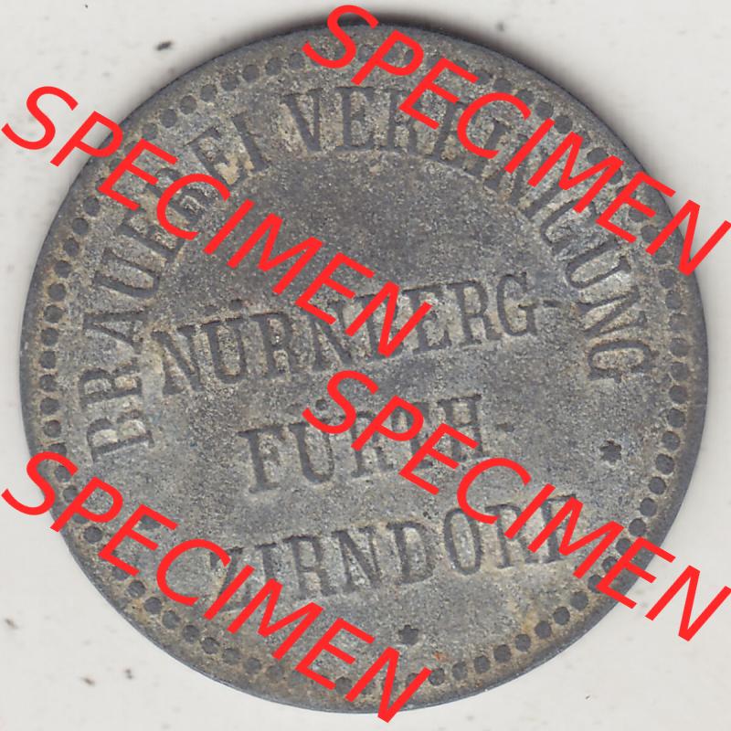 Alte Biermarken Allgemein 1934, Gut für 1 Liter Bier, Brauerei Vereinigung Nürnberg Furth Zirndorf. Vorderseite einer Biermarke. Das digitale Bild der Biermarke dürfen... Sammlung