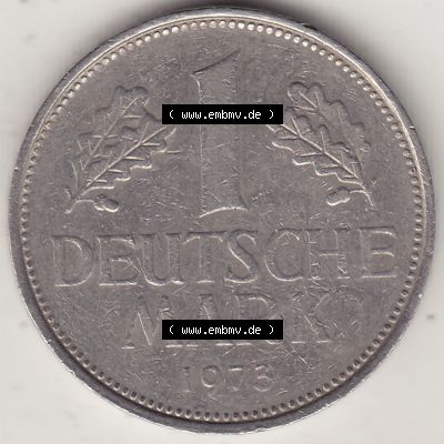 BRD Münzen 1 DM, Umlaufmünze 1950-2001, 1 DM Deutsche Mark, 1973 F-1 (2) Sammlung