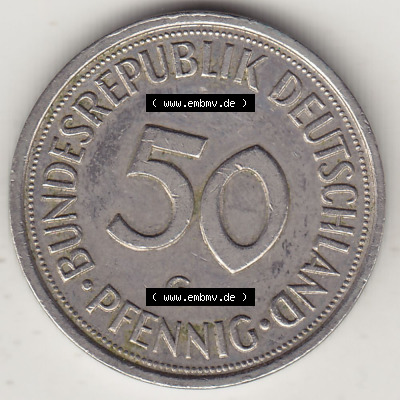 Münzen Deutschland 50 Pfennig der Deutschen Mark 1950-2001, 50 Pfennig 1993 G-1 (2) Sammlung