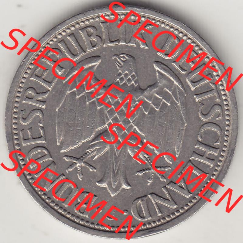 BRD Münzen 1 DM, Umlaufmünze 1950-2001, 1 DM Deutsche Mark, 1958 J-1. Vorderseite der Münze aus Deutschland Sammlung