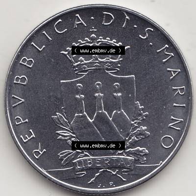 Aus offiziellen Münzensatz / KMS 1979 San Marino vor Euro 1979-1979, 50 Lire, J.P. LIBERTAS REPVBBLICA DI S. MARINO, L.50 VIGILO MONEO CONVOCO CIVES... Sammlung