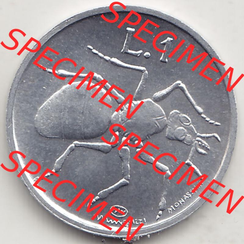 Aus offiziellen Münzensatz / KMS 1974 San Marino vor Euro 1974-1974, 1 Lire, 1 Lira, L.1 MINGUZZI MONASSI INC. (2) Sammlung