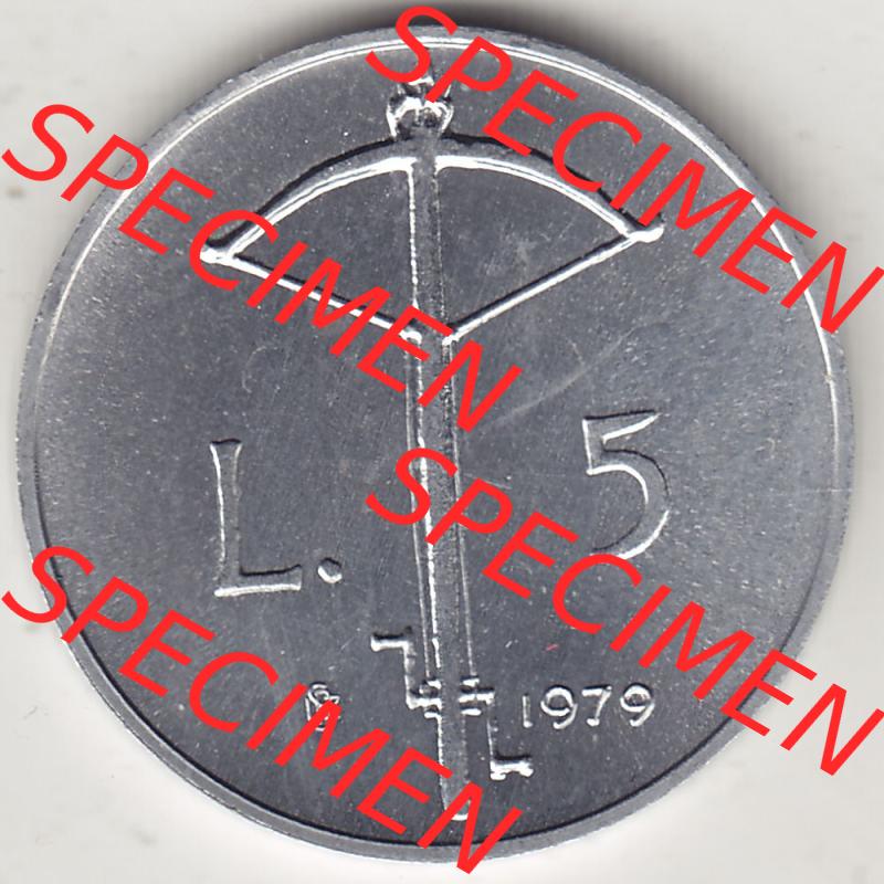 Aus offiziellen Münzensatz / KMS 1979 San Marino vor Euro 1979-1979, 5 Lire, LIBERTAS REPVBBLICA DI S. MARINO, 1979 L.5 (2) Sammlung