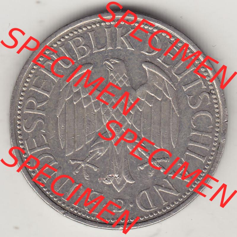 BRD Münzen 1 DM, Umlaufmünze 1950-2001, 1 DM Deutsche Mark, 1990 D-2. Vorderseite der Münze aus Deutschland Sammlung