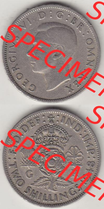 Alte Münzen Großbritannien Eurovorläufer, Umlaufmünze vor Euroeinführung 1947-1948, 2 Schilling-Florin, Two Shillings, 1948-3, George VI, GEORGIVS... Sammlung