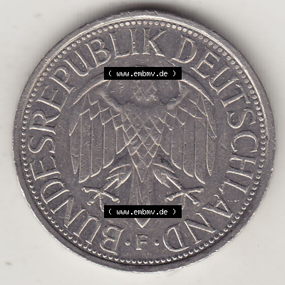 BRD Münzen 1 DM, Umlaufmünze 1950-2001, 1 DM Deutsche Mark, 1988 F-1. Vorderseite der Münze aus Deutschland Sammlung
