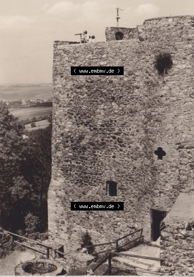 Alte Fotos von Stadt Frauenstein in Mittelsachsen, Frauenstein, Burgruine, Turm. Alter und echter original Foto-Abzug aus einer... Sammlung