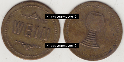 Alte Wertmarken Allgemein Weinmarke Unbekannter Herkunft. Vorderseite und Rückseite auf einen digitalen Bild einer Wertmarke.... Sammlung