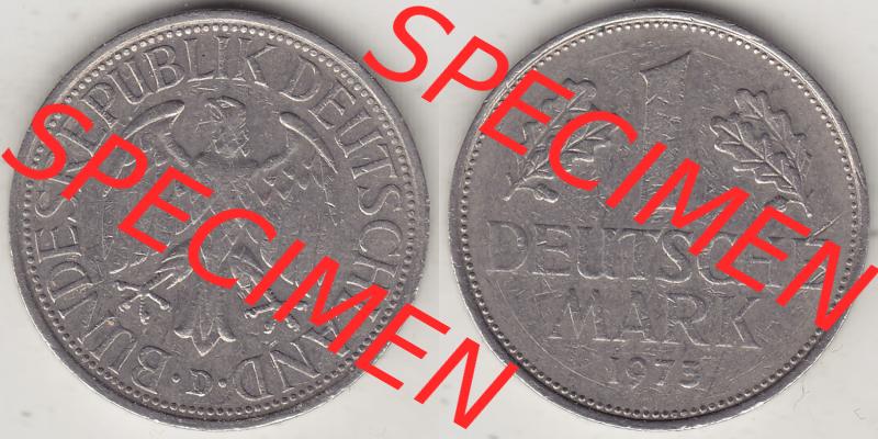 BRD Münzen 1 DM, Umlaufmünze 1950-2001, 1 DM Deutsche Mark, 1973 D-1 (3) Sammlung