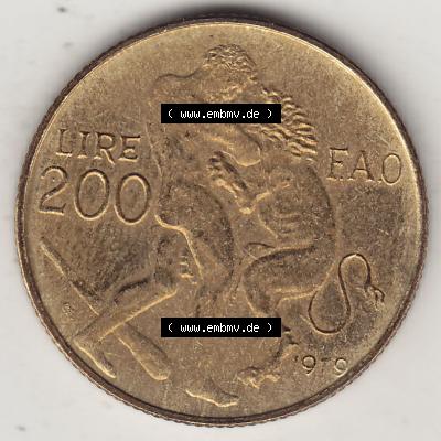 Aus offiziellen Münzensatz / KMS 1979 San Marino vor Euro 1979-1979, 200 Lire, L.200, J. V. LIBERTAS REPVBBLICA DI S. MARINO, 1979 L.200... Sammlung