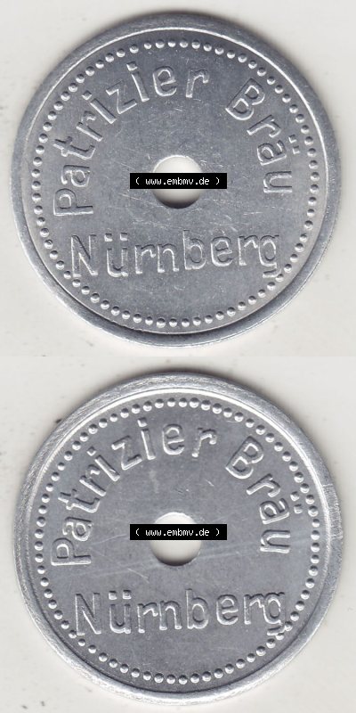 Alte Biermarken Allgemein Patrizier Bräu Nürnberg. Vorderseite und Rückseite vertikal untereinander zusammengefügt für Mobile-Geräte... Sammlung