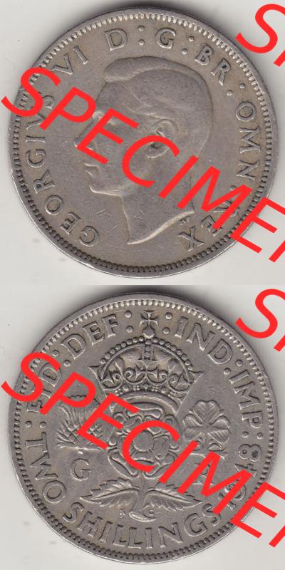 Alte Münzen Großbritannien Eurovorläufer, Umlaufmünze vor Euroeinführung 1947-1948, 2 Schilling-Florin, Two Shillings, 1948-1, George VI, GEORGIVS... Sammlung