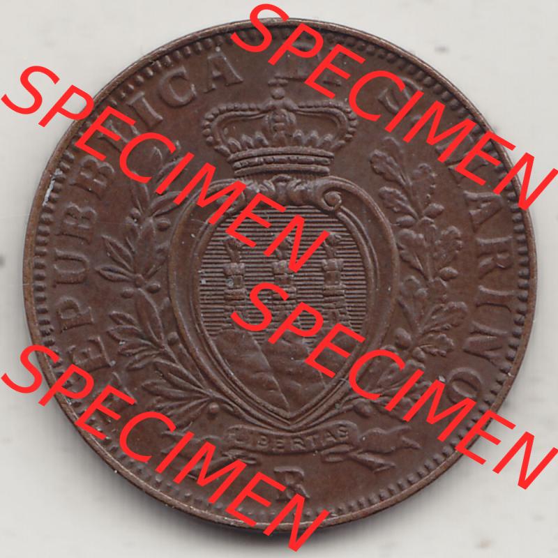 Bildmaterial Münzen aus San Marino vor 1950, 1935-1938, 5 Centesimi, Cent-Wert 1937-1, LIBERTAS REPUBBLICA DI S. MARINO, 5 CENTESIMI (1) Sammlung