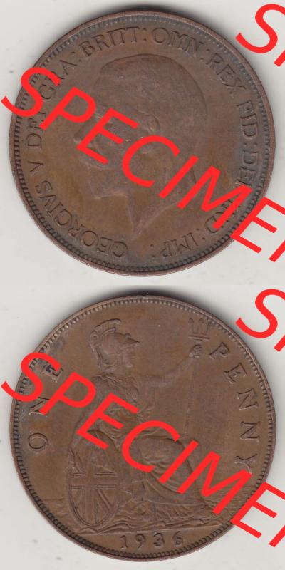 Münzen Großbritannien Eurovorläufer, Umlaufmünze vor Euroeinführung 1928-1936, 1 One Penny, 1936-3, George V. BM GEORGIVS V DEI GRABRITTOMNREX FIDDEFINDIMP.... Sammlung