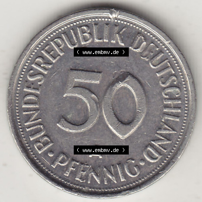 Münzen Deutschland 50 Pfennig der Deutschen Mark 1990-2001, 50 Pfennig 1993 A-1 (2) Sammlung