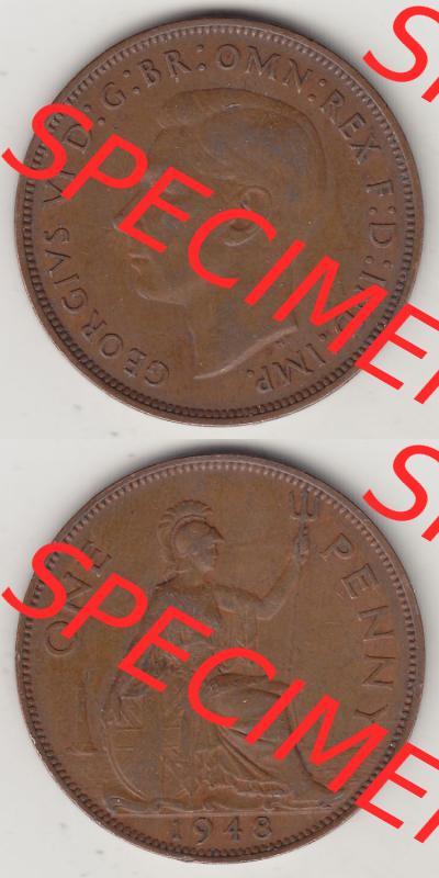Alte Münzen Großbritannien Eurovorläufer, Umlaufmünze vor Euroeinführung 1937-1948, 1 Penny, One Penny, 1948-1, GEORGIVS VI, D G BR OMN REX... Sammlung