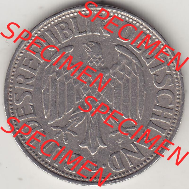 BRD Münzen 1 DM, Umlaufmünze 1950-2001, 1 DM Deutsche Mark, 1954 G-2. Vorderseite der Münze aus Deutschland Sammlung