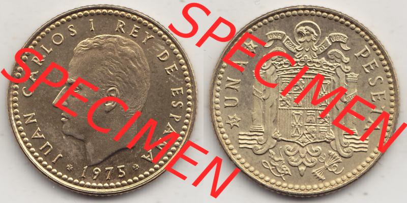 Münzen Spanien Eurovorläufer, Umlaufmünze vor Euroeinführung 1975-1980, 1 PTA UNA Peseta, 1977-1 (3). Spanische Peseten-Münze aus offiziellen... Sammlung