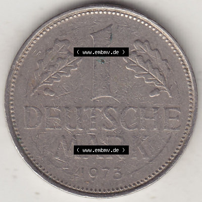 BRD Münzen 1 DM, Umlaufmünze 1950-2001, 1 DM Deutsche Mark, 1973 F-3 (2) Sammlung