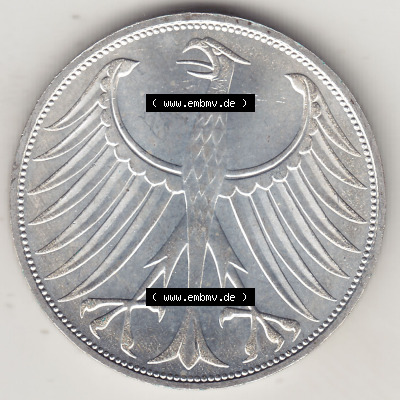 Münzen Deutsche Mark Silbermünze 1951-1974, 5 DM, 5 Deutsche Mark Silberadler, Heiermann 1974 J-1. Wertvolle und beliebte 5... Sammlung