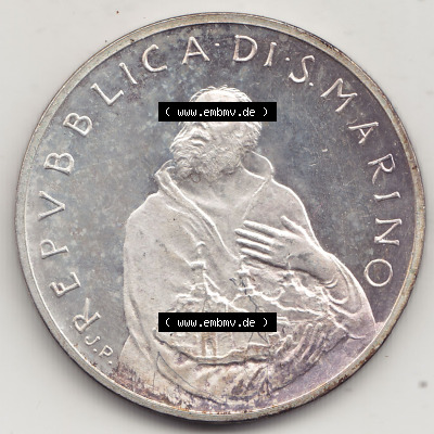 Aus offiziellen Münzensatz / KMS 1979 San Marino vor Euro 1979-1979, 500 Lire, Silbermünze J.P. REPVBBLICA DI SAN MARINO, 1979... Sammlung