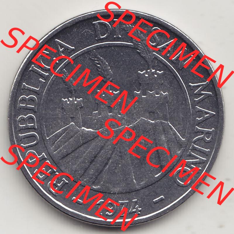Aus offiziellen Münzensatz / KMS 1974 San Marino vor Euro 1974-1974, 50 Lire, L.50 MINGUZZI MONASSI INC. (1) Sammlung