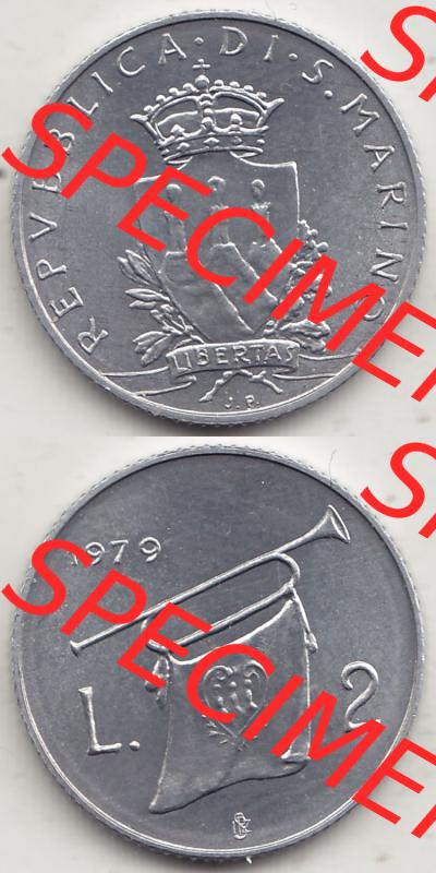 Aus offiziellen Münzensatz / KMS 1979 San Marino vor Euro 1979-1979, 2 Lire, J. V. LIBERTAS REPVBBLICA DI S. MARINO, 1979 L.2 (4) Sammlung