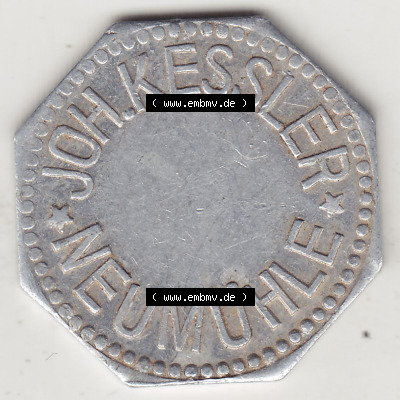 Alte Wertmarken Allgemein Brotmarke, Gut für ein Laib Brot, Joh. Kessler, Neumühle. Rückseite einer Wertmarke. Das digitale... Sammlung