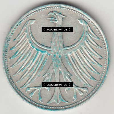 Münzen Deutsche Mark Silbermünze 1951-1974, 5 DM, 5 Deutsche Mark Silberadler, Heiermann 1957 F-2. Wertvolle und beliebte 5... Sammlung