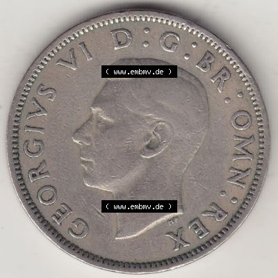 Alte Münzen Großbritannien Eurovorläufer, Umlaufmünze vor Euroeinführung 1947-1948, 2 Schilling-Florin, Two Shillings, 1948-2, George VI, GEORGIVS... Sammlung