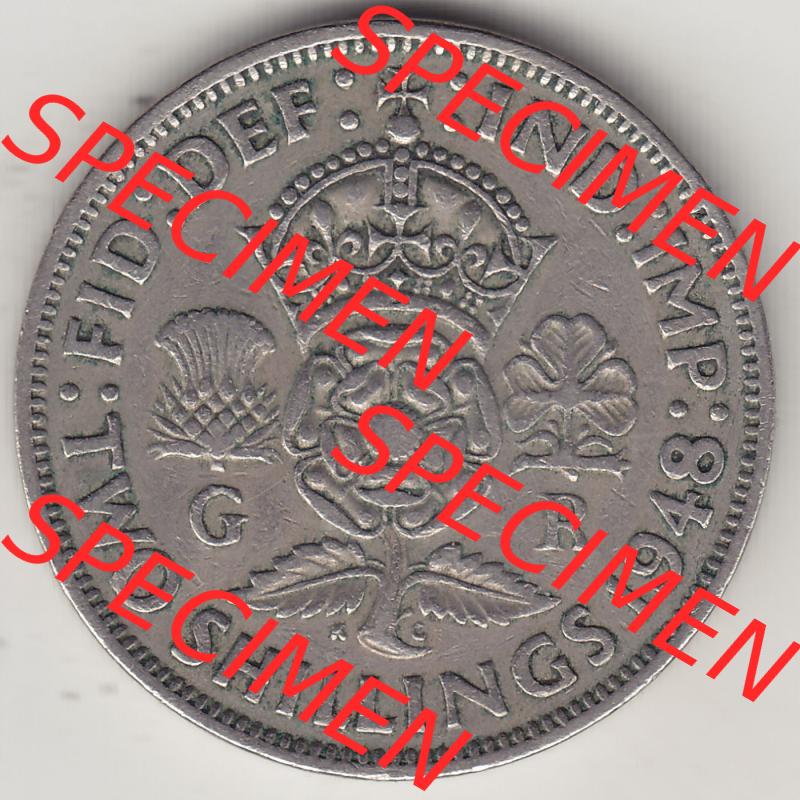 Alte Münzen Großbritannien Eurovorläufer, Umlaufmünze vor Euroeinführung 1947-1948, 2 Schilling-Florin, Two Shillings, 1948-2, George VI, GEORGIVS... Sammlung