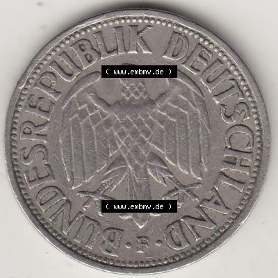 BRD Münzen 1 DM, Umlaufmünze 1950-2001, 1 DM Deutsche Mark, 1950 F-5. Vorderseite der Münze aus Deutschland Sammlung