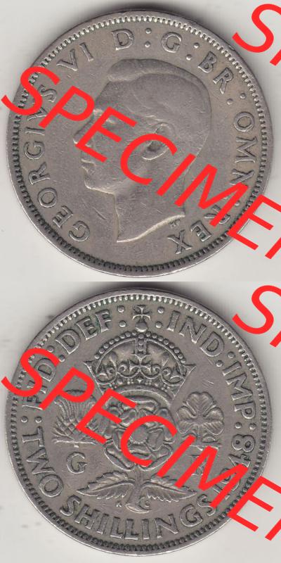 Alte Münzen Großbritannien Eurovorläufer, Umlaufmünze vor Euroeinführung 1947-1948, 2 Schilling-Florin, Two Shillings, 1948-2, George VI, GEORGIVS... Sammlung